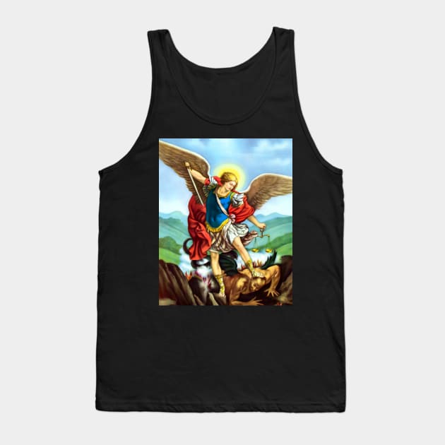 St Michael the Archangel Angel Catholic Saint Tank Top by hispanicworld